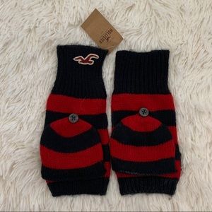 Hollister Striped Knit Gloves